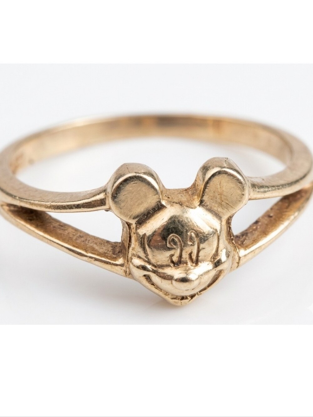 Vtg Early 10k Gold Disney Mickey Mouse Ring